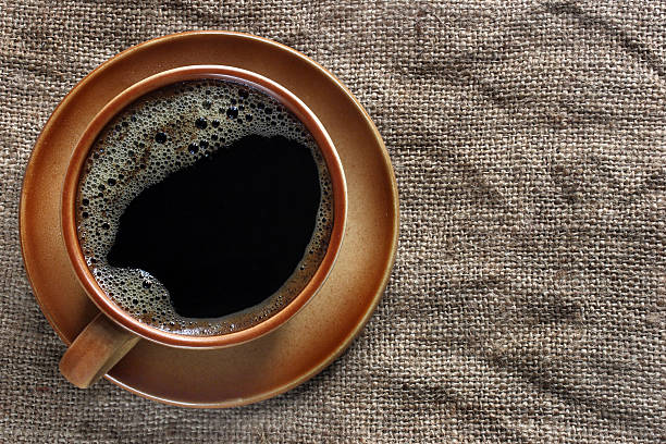 istock Cup of coffee on canvas 182056260