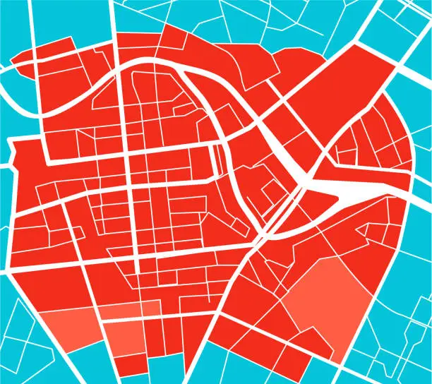 Vector illustration of Vector map of a city