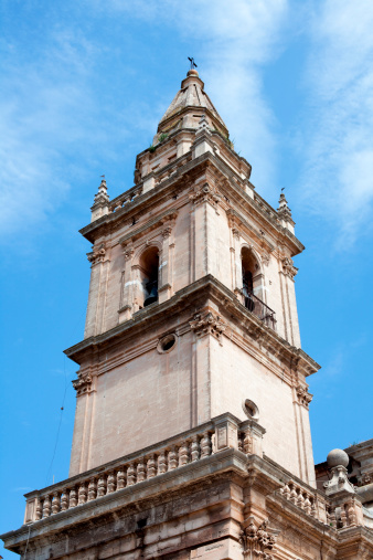 The Cathedral of San Giovanni Battista: the main monument of Ragusa Superiore , Val di Noto, Sicily. Unesco World Heritage Site.