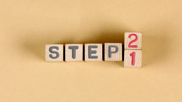 Wooden Blocks with Step 1 and Step 2.