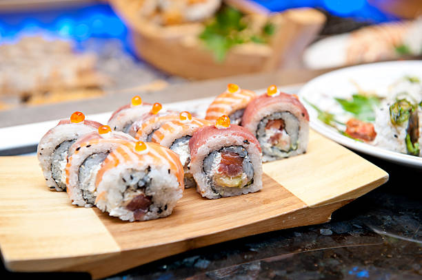 comida de mar chino - maki sushi japanese culture food and drink still life fotografías e imágenes de stock