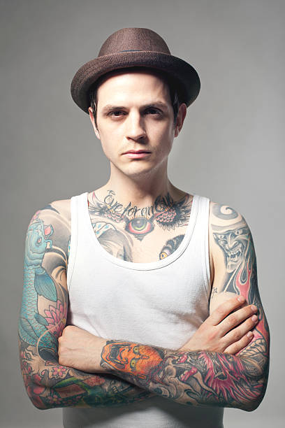 istock Portrait of a tattooed man 182057910
