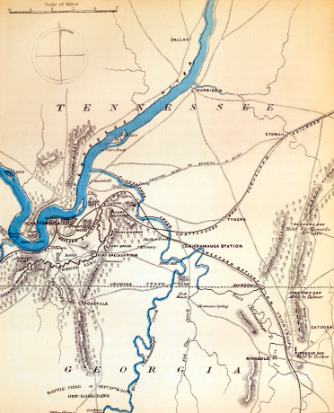 Chattanooga and it's Defences19th Century Engraving