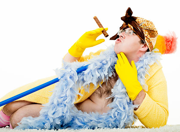 crazy cleaner stock photo