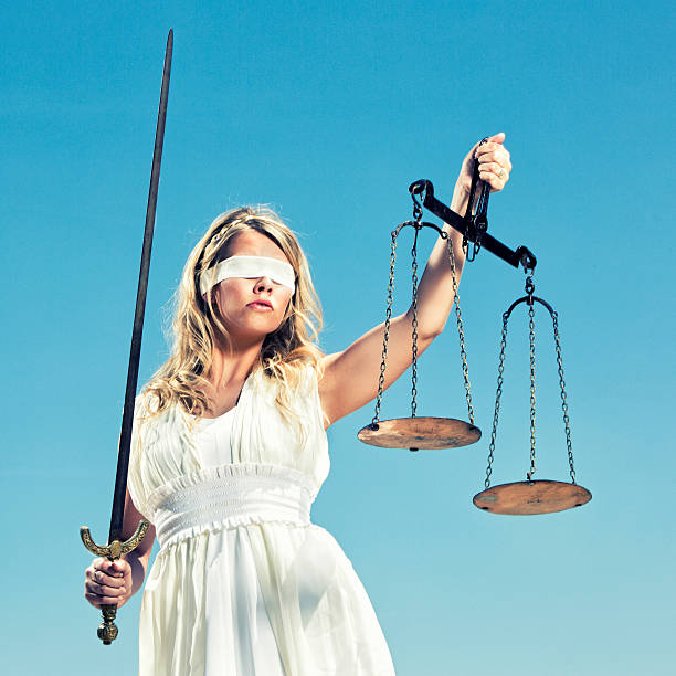 Portrait of the Themis/ Justitia - God of divine JusticeNotes: Sword and Scales are authentic antique pieces. Grain Added.