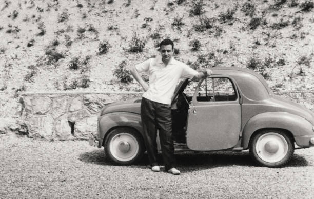 istock Young Man and Vintage Car. 1820581758