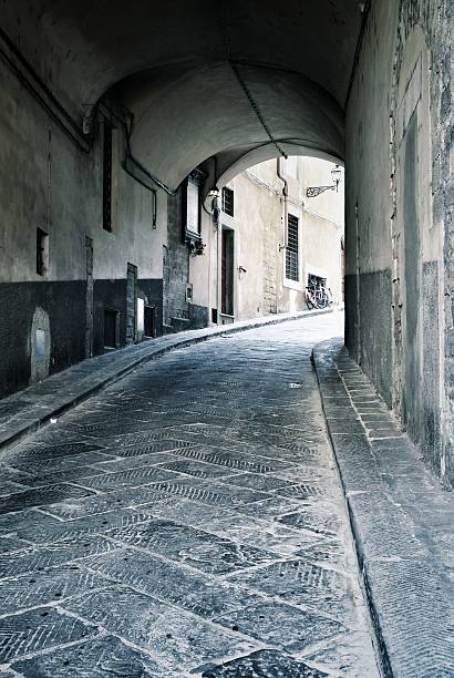 istock Ancient alley going uphill in Florence, Italy 182059053