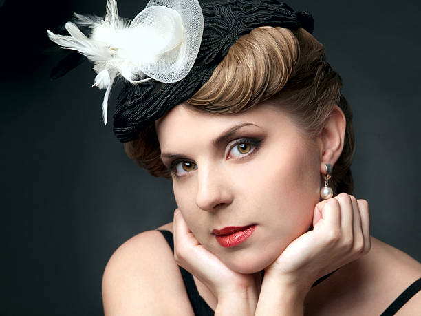 istock Woman retro portrait. 182059075