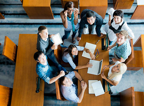 Multi-Ethnic group of students in a campus