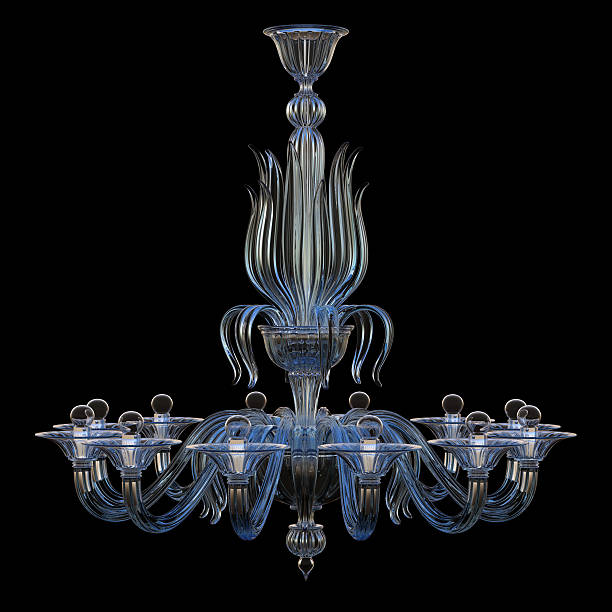 istock Glass Chandelier. Isolated on black background. 182060057