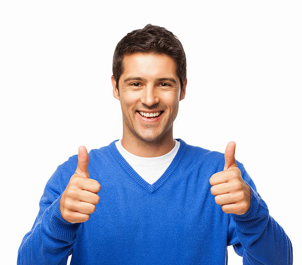 istock Casual Man Gesturing Thumbs Up - Isolated 182060276