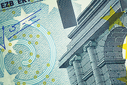Close-up of Five Euro Banknote. High resolution photo taken with Canon 5D Mark II and Sigma lens.