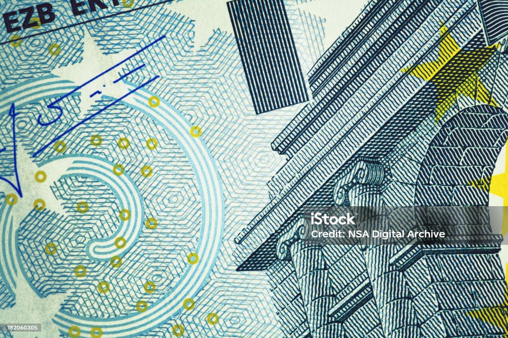 Close-up de Cinco Euros/Finanças e Empresas - Royalty-free Unidade Monetária da União Europeia Foto de stock