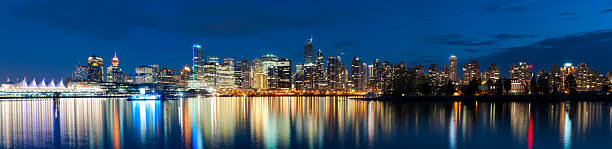 istock Panoramic View of Vancouver Skyline at Twilight 182060806