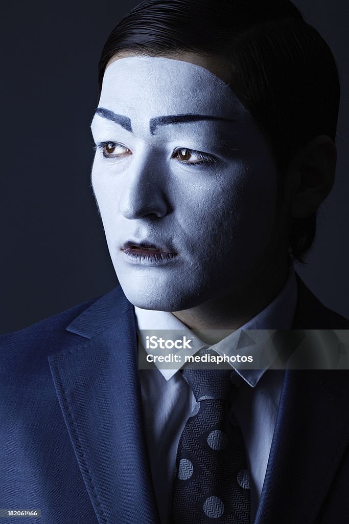 Business character Portrait of a business mime looking away Mime Artist Stock Photo