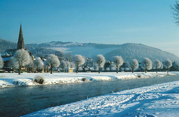 peebles, winter - peebles stock-fotos und bilder