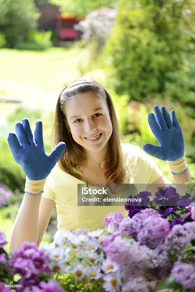 Girl in the Garden Adolescence Stock Photo