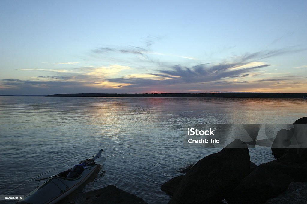 Silhueta de caiaque - Royalty-free Anoitecer Foto de stock