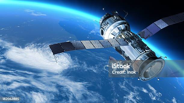 Space Station In Earth Orbit Stock Photo - Download Image Now - Satellite, Satellite Dish, Radio Telescope