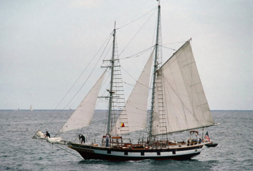 Tall Ship sailing in Pacific Ocean