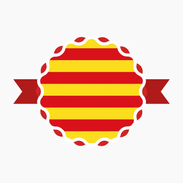 Vector illustration of Creative Catalonia Flag Emblem Badge