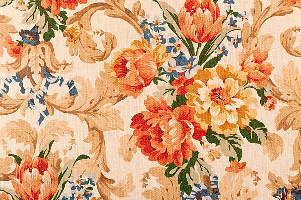 istock Thames Floral Close Up Antique Fabric 182063977