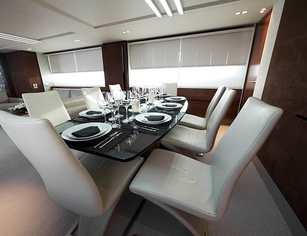 istock Dining Room on a Private Yacht 182064108