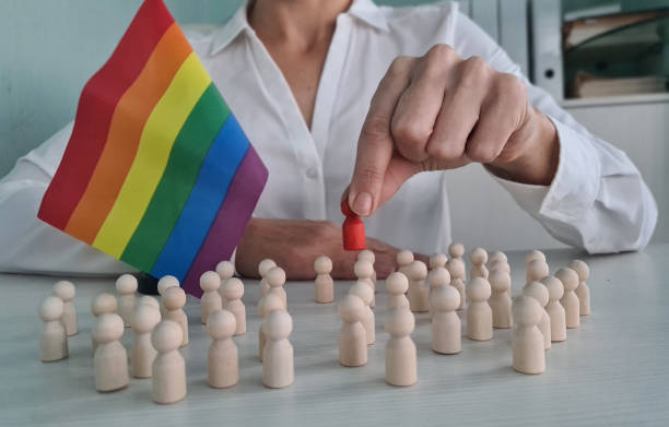 istock LGBT and heterosexual rainbow flag figur 1820648622