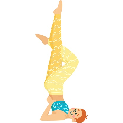 A woman doing a handstand on her stomach