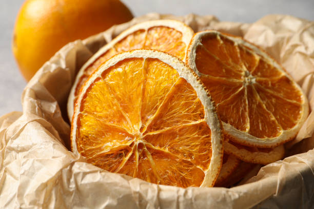 istock Many dry orange slices on table, closeup 1820652560