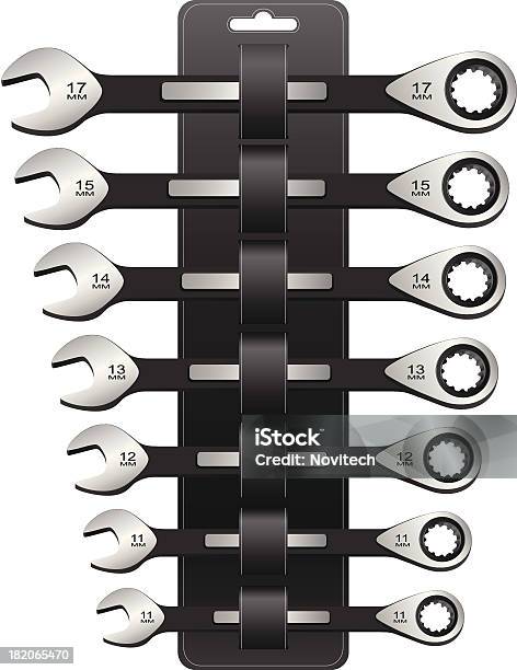 Ratchet And Socket Set Stock Illustration - Download Image Now - Accessibility, Adjustable Wrench, Bolt - Fastener