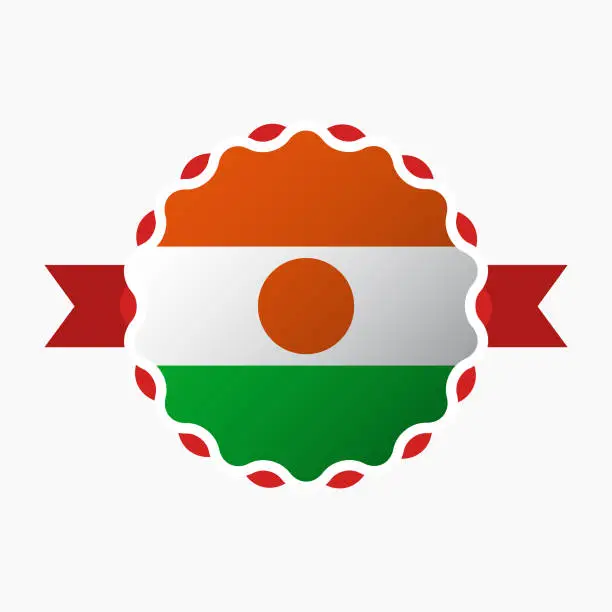 Vector illustration of Creative Niger Flag Emblem Badge