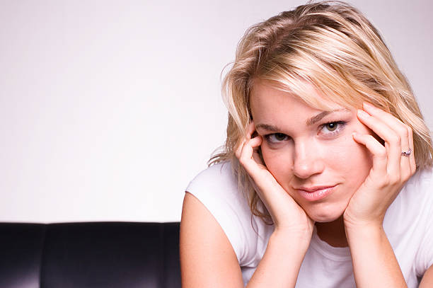 Portrait Young Adult Blonde Woman hf7 stock pictures, royalty-free photos & images