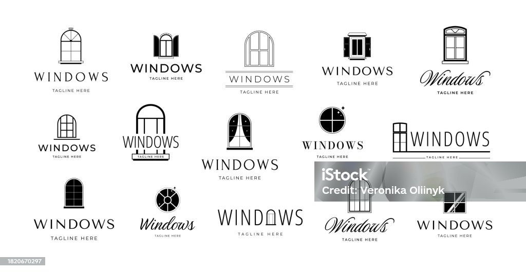 Window Monogram Minimalist Window Emblems Casement Frame With Elegant Shutters And ...