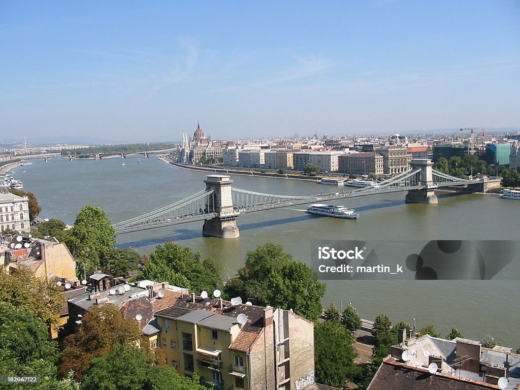 Ponte Chain em Budapeste - Foto de stock de Azul royalty-free