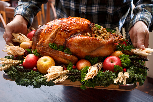 Roast Turkey on a platter.
