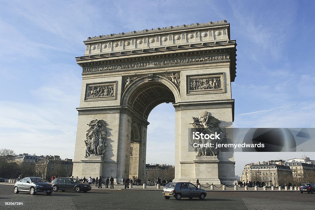 Triumphe l'Arc de Triomphe, les Champs-Élysées - Photo de Arbre libre de droits