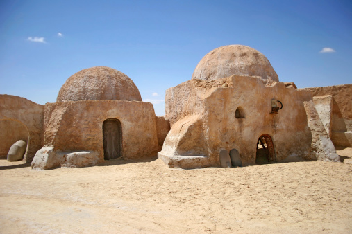 The traditional huts in Tunisia.