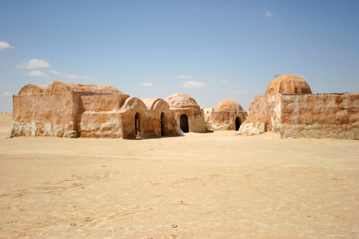 The traditional huts in Tunisia.