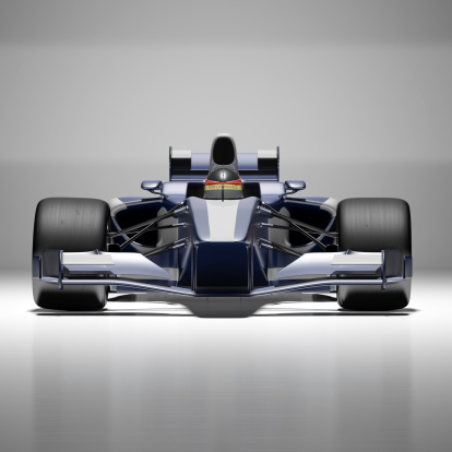 Front view of a racing car. The car is designed and modelled by myself. Very high resolution 3D render.
