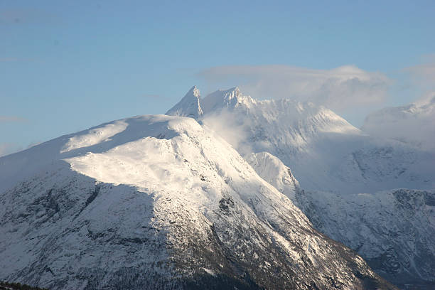 Trolltindane mountain peaks stock photo