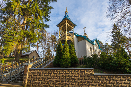 Orthodox church on a sunny autumn evening