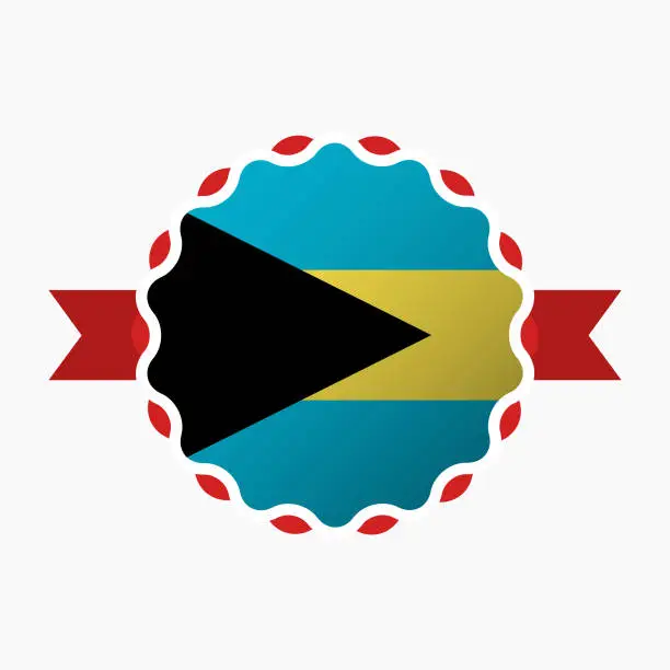 Vector illustration of Creative Bahamas Flag Emblem Badge