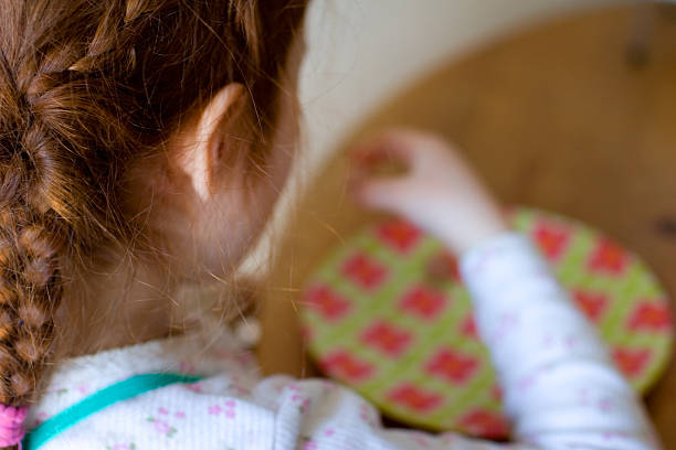 girl, eating breakfast stock photo