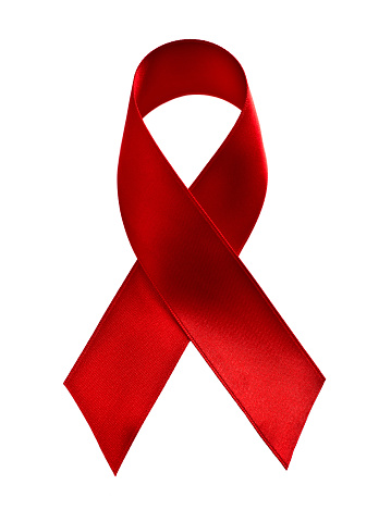Aids Awareness Ribbon. Isolated on white.