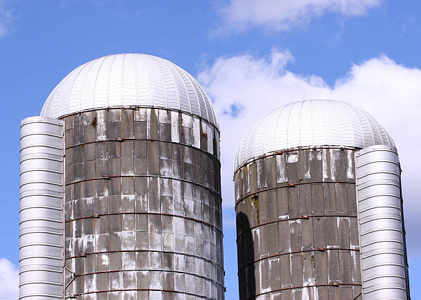 Old Silo Tops stock photo