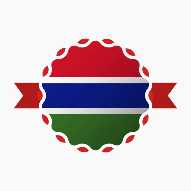 Vector illustration of Creative Gambia Flag Emblem Badge