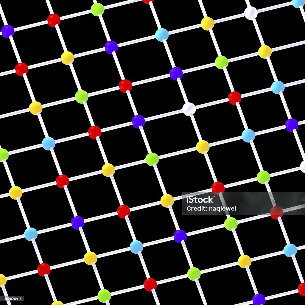 De colores 3D modelo Web con fondo negro - Foto de stock de Color negro libre de derechos