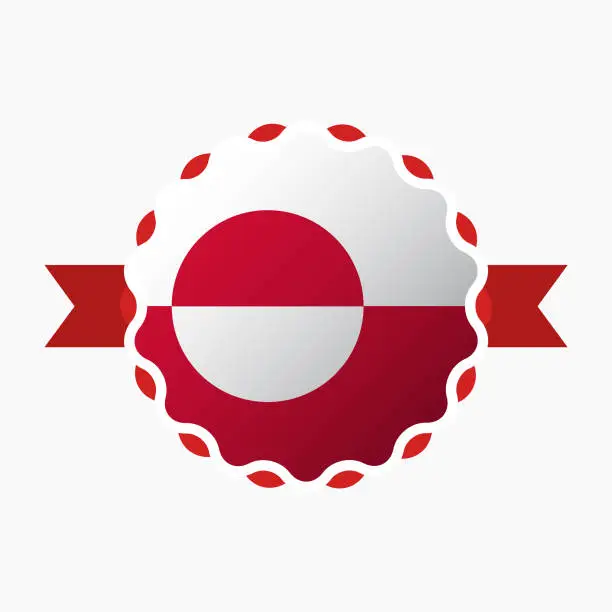 Vector illustration of Creative Greenland Flag Emblem Badge