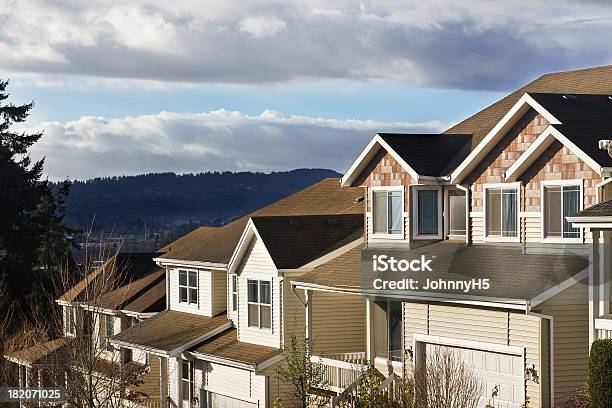 Row Of Modern Homes Stock Photo - Download Image Now - Oregon - US State, House, Residential Building